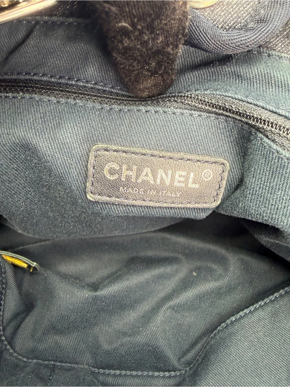 Chanel Dark Blue Denim Deauville Medium Tote Bag